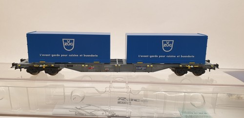 Roco 67443 H0 Containertragwagen Bauart Sgnss der SBB, "VZUG",  EP VI | Zustand: Gebraucht