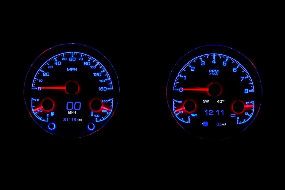 Camión Chevrolet GMC Dakota Digital Gauge Cluster cara negra 1947-1953 Foto 3 de 4