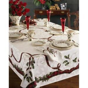 Fresh ebay christmas tablecloths Lenox Holiday Nouveau Christmas Tablecloth 60 X 104 Rectangle Ebay