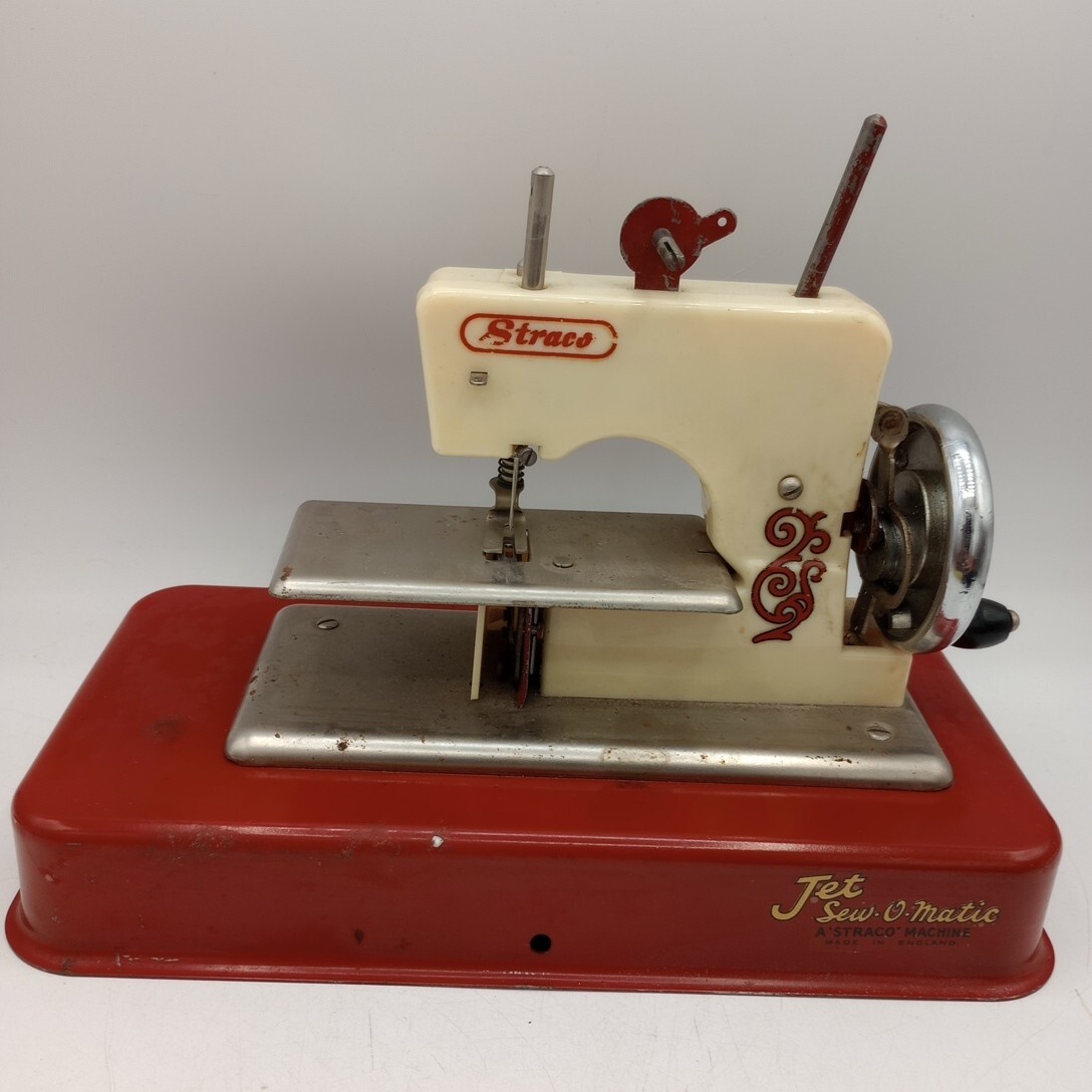 Jet Sew-O-Matic a Straco Toy Hand Cranked Sewing Machine Vintage