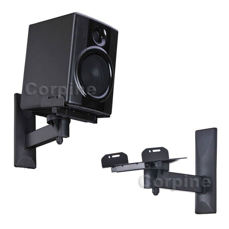 Tilt Swivel Side Clamp Speaker Mount Bracket Surround Sound Large Bookshelf MLS