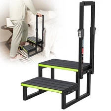 Step Stool with Adjustable Handrail, Economy Universal Mobile Home Steps