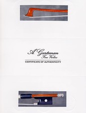 A very fine old German certified violin bow by H.R. Pfretzschner, ca.1910.