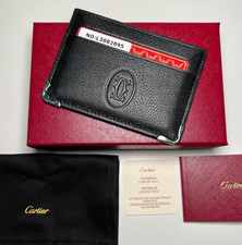 Cartier Must de Cartier Black Calfskin Card Holder Wallet Luxury Leather FullBox