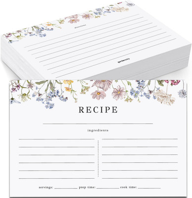 Gardencity Recipe Cards, 4X6 Recipe Cards for Bridal Shower and Weddings, Double