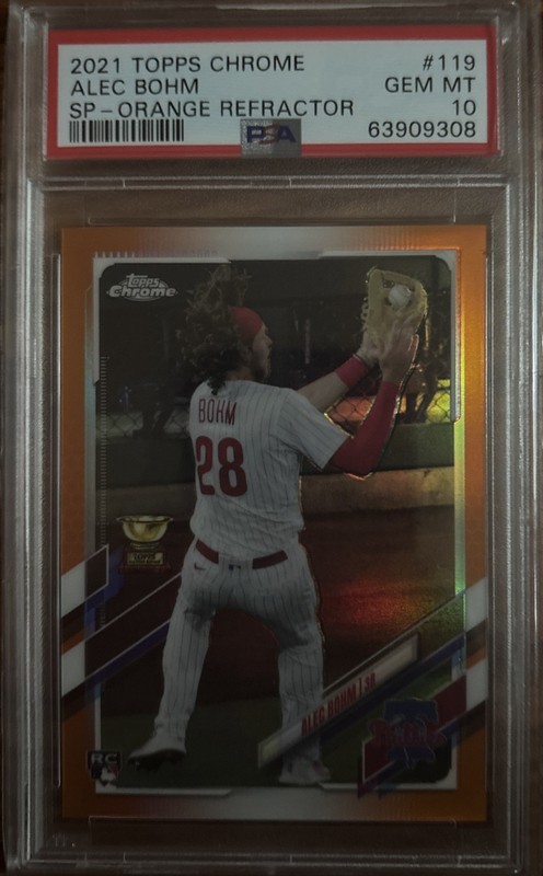 2021 Topps Chrome - Image Variation Alec Bohm #119 Orange Refractor PSA 10 SSP