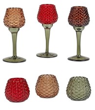 Kerzenhalter "Xdmas" 6,5-18 cm  Glas Tannenzapfen Design sort. Windlicht Formano