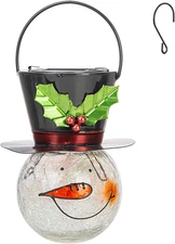 Snowman Solar Lantern, Solar Lanterns Outdoor Waterproof, Christmas Hanging Lant