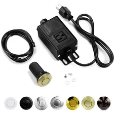 Sink Top Air Switch Kit Aluminum Brushed Gold 3.5" Long Disposer Compatible