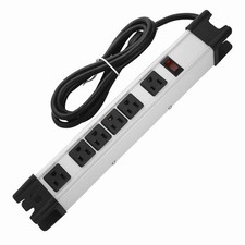Heavy Duty Surge Protector , 6 Outlet Industrial Power Strip With 15a
