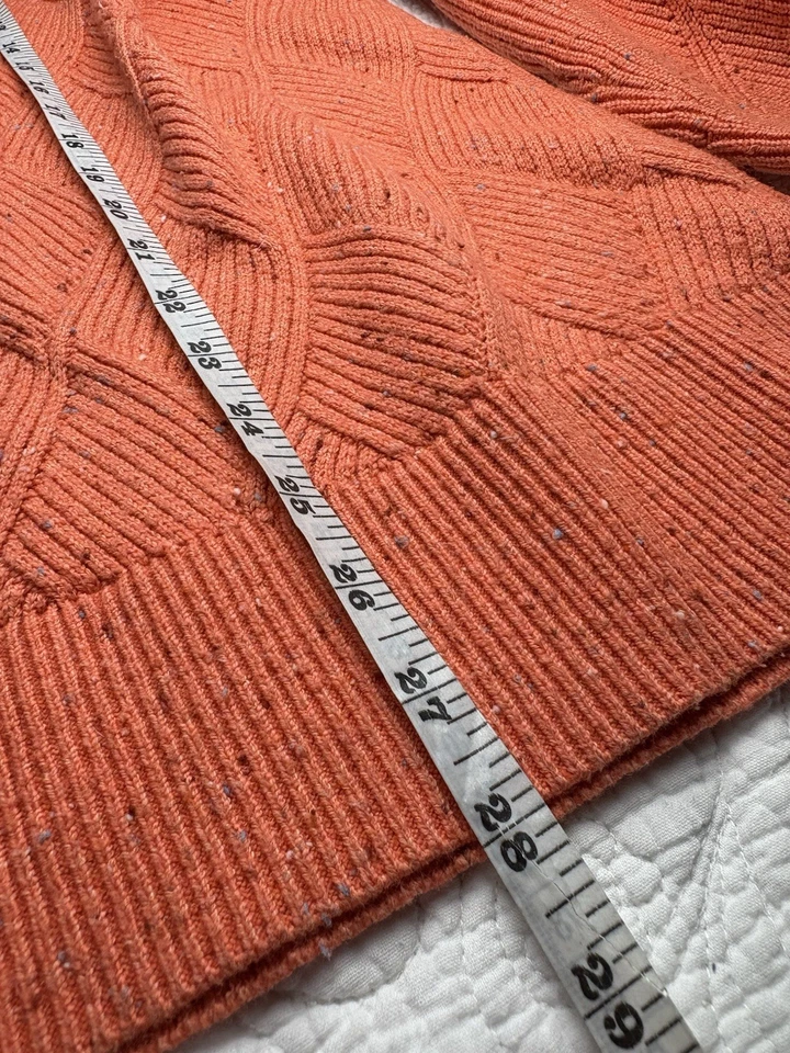 Talbots Cowl Neck Sweater Size 3X Orange Speckle Chunky Knit Textured Boxy - Image 4 of 4