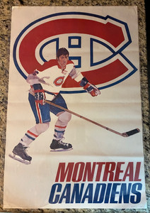 Vintage 1971 Montreal Canadiens 23 x 35" Poster NHL Sports graphics Rare