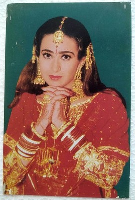 Karisma Kapoor Bollywood Postkarte Vintage Made in India seltene Fotokarte Sc...