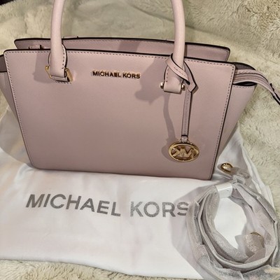 Michael Kors Selma Women's Medium Satchel Handbag Baby Pink Leather-New W/O Tags