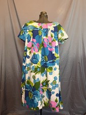 Vintage Dress Alice Polynesian Fashions 60s /70s Hawaiian Aloha Barkcloth