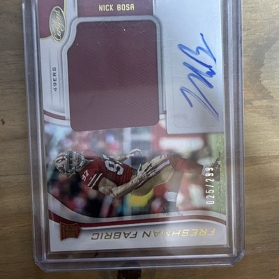 Panini 2019 Certified Nick Bosa Freshman Fabric Mirror Orange #210 Auto Mem /199