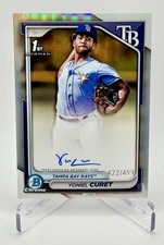 Yoniel Curet 2024 Bowman Chrome 1st Auto RC Refractor /499 #CPA-YCU
