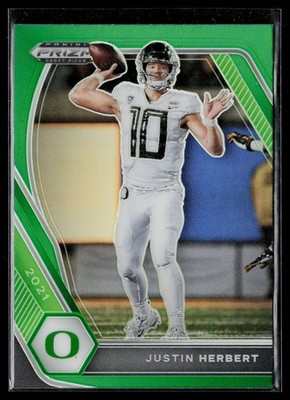 Justin Herbert 2021 Panini Prizm Draft Picks Collegiate Blue #20 Oregon Ducks