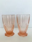 Vintage Anchor Hocking Pink Depression Glass Old Colony Lace Edge Ftd. Tumblers