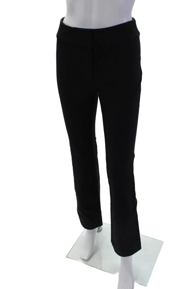 Pantalones de vestir 10 Crosby Derek Lam para mujer tiro alto pierna recta negro algodón talla Foto 2 de 4