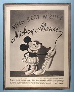1930's Mickey Mouse Congoleum Rugs Rare Premium Picture Walt Disney Enterprises