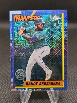 2025 Topps Baseball RANDY AROZARENA 1990 Chrome Silver Pack Aqua Refractor #/199