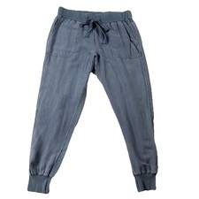 NWT Vineyard Vines Dockside Woven Linen Pants Joggers Blue Womens S Coastal Chic