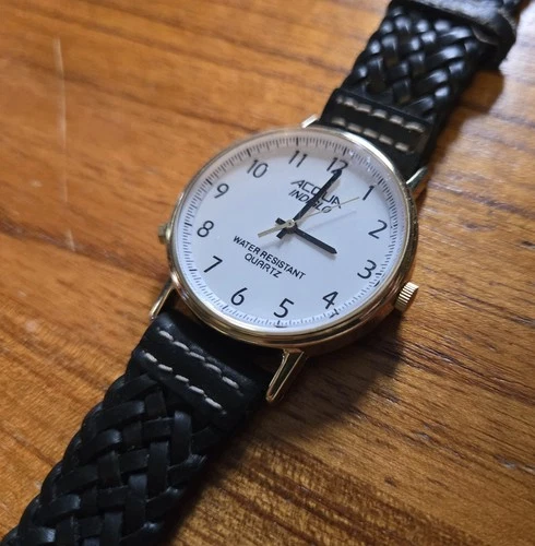 ACQUA By Timex Vintage Indiglo Watch Gold Tone White Dial Quartz New Battery