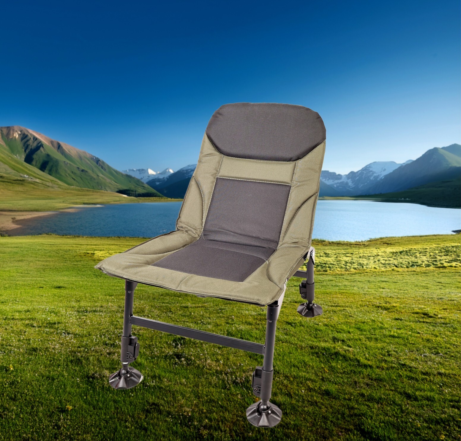 TCTNT Premium Fishing Carp Coarse Camping Chair With Large Adjustable Mud Feet