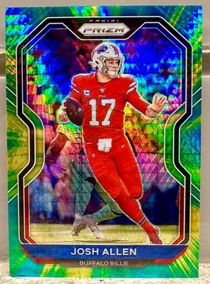 JERSEY # MATCH! 2020 Panini Prizm Hyper Green Josh Allen 17/175! BILLS!