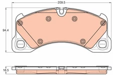 GDB1969 TRW brake pad set, disc brake for Porsche, VW