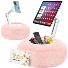 Kindle Pillow Stand, Magnetic iPad Holder for Bed with Snack Bowl, 360  Adjus...