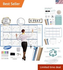 Large Dry Erase Wall Calendar 38" x 72" - Perfect for Team  Family Planning