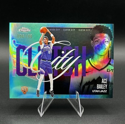 2025-26 Topps Chrome Updates Ace Bailey RC AQUA Clutch City /199 #YQ-5 Jazz