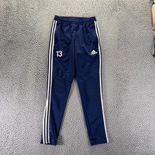 Adidas Climacool Pant Boy S Blue Polyester Track Tapered Leg Football 13 Patch