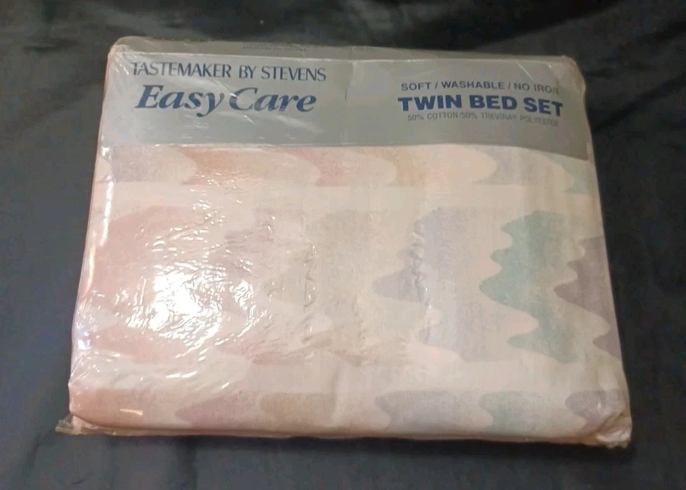 Vintage Twin Sheet set & Pillowcase 1980's Southwest Misty Tastemaker Stevens - Image 2 of 4