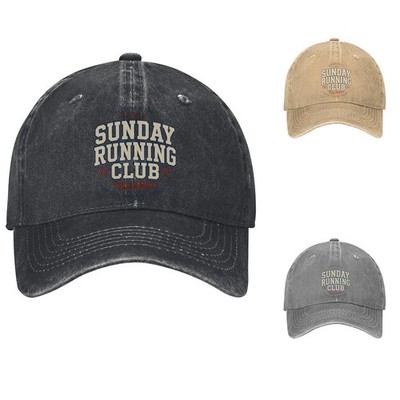 Sunday Running Club Baseball Cap Weekend Runner Adjustable Dad Hat