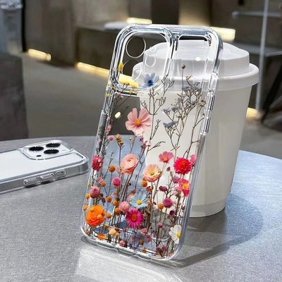 Flower Phone Case For iPhone 16 13 15 11 12 14 17 Pro Max Air 16E XS XR 7 8...