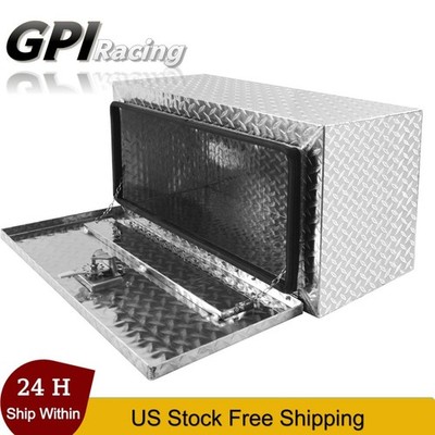 30''x14'' Aluminum Diamond Plate Tool Box Underbody For Truck Pickup Trailer
