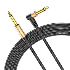 20Ft Electric Guitar Cord Instruments AMP Cable 1/4 Inch Right Angle Cord