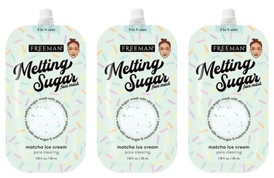 Freeman Melting Sugar Moisturizing Face Mask Matcha Ice Cream 1.18oz Pack of 3