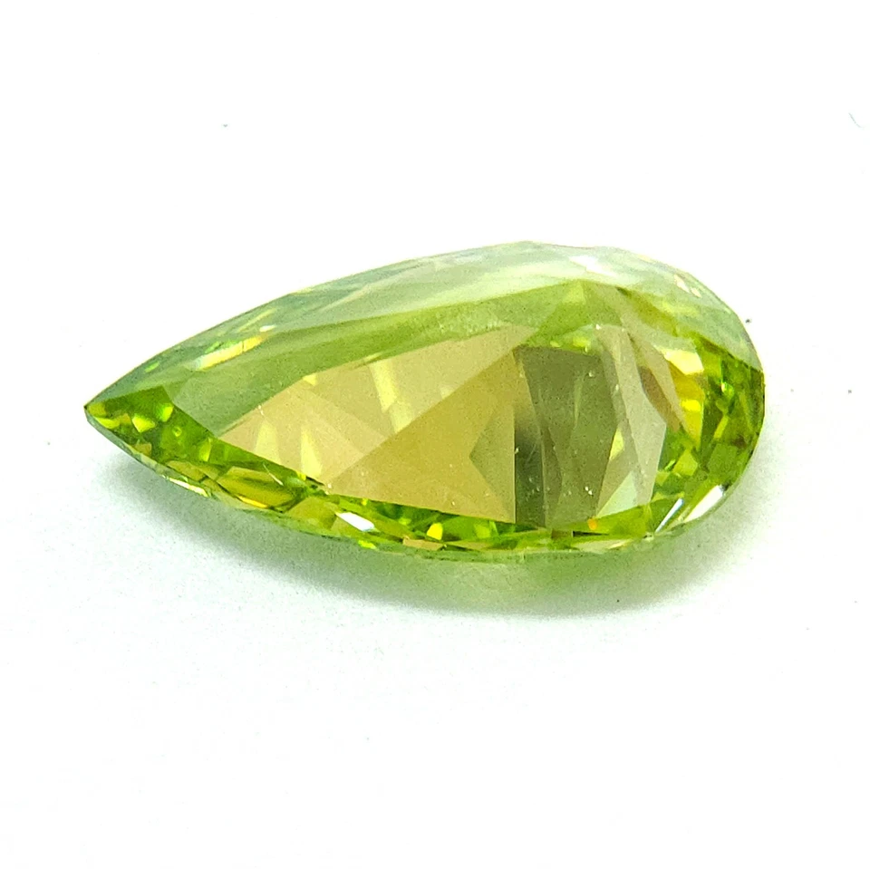 1.01 ct Fancy Vivid Yellowish Green VS2 GIA Certified Natural Loose Diamond Pear - Image 3 of 4
