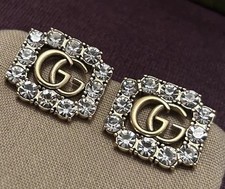 🌹💕🚚 ✅ Women’s Gucci Gold Diamond GG Earrings Brand New With Box!
