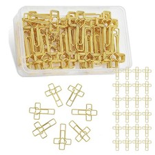 120PCS Gold Heart Cross Paper Clips,Clips for Bible,Bible Bookmark
