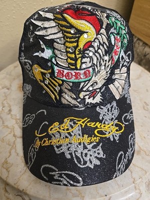 Ed Hardy Christian Audigier Embroidered Trucker Snapback Eagle ''Born Free''