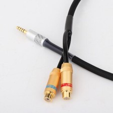 4.4mm Jack Male to Dual RCA Female Plug HIFI Audio Splitter AUX Adapter Cable