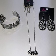 Paparazzi Jewelry Lot Bracelet, Earrings, Necklace, Downtown Girl, Modern, Chic