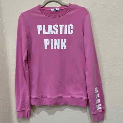MSGM Kids Couture Size 14 Long Sleeve Crew Neck Sweater Top Plastic Pink