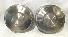 2 VINTAGE METAL REPLACEMENT HUB CAPS - NO MFG MARKINGS - 10" DIAMETER