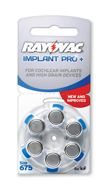 300 x Rayovac Hearing Aid Batteries 675 Cochlear Batteries PR44 Implant Pro +